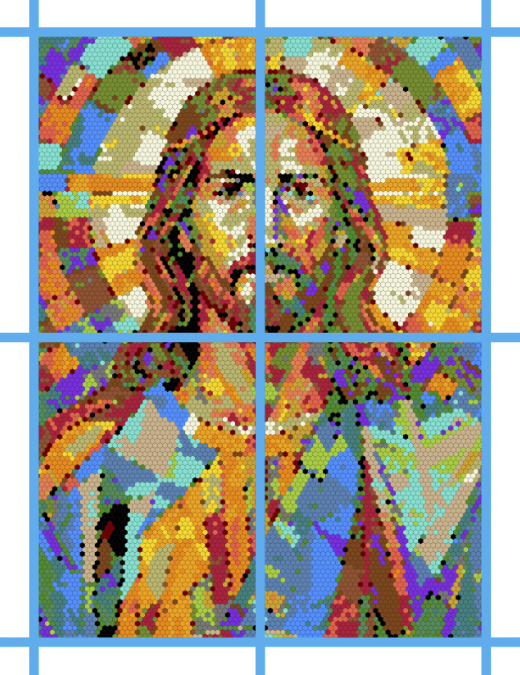 Stained Glass Face 4 pages